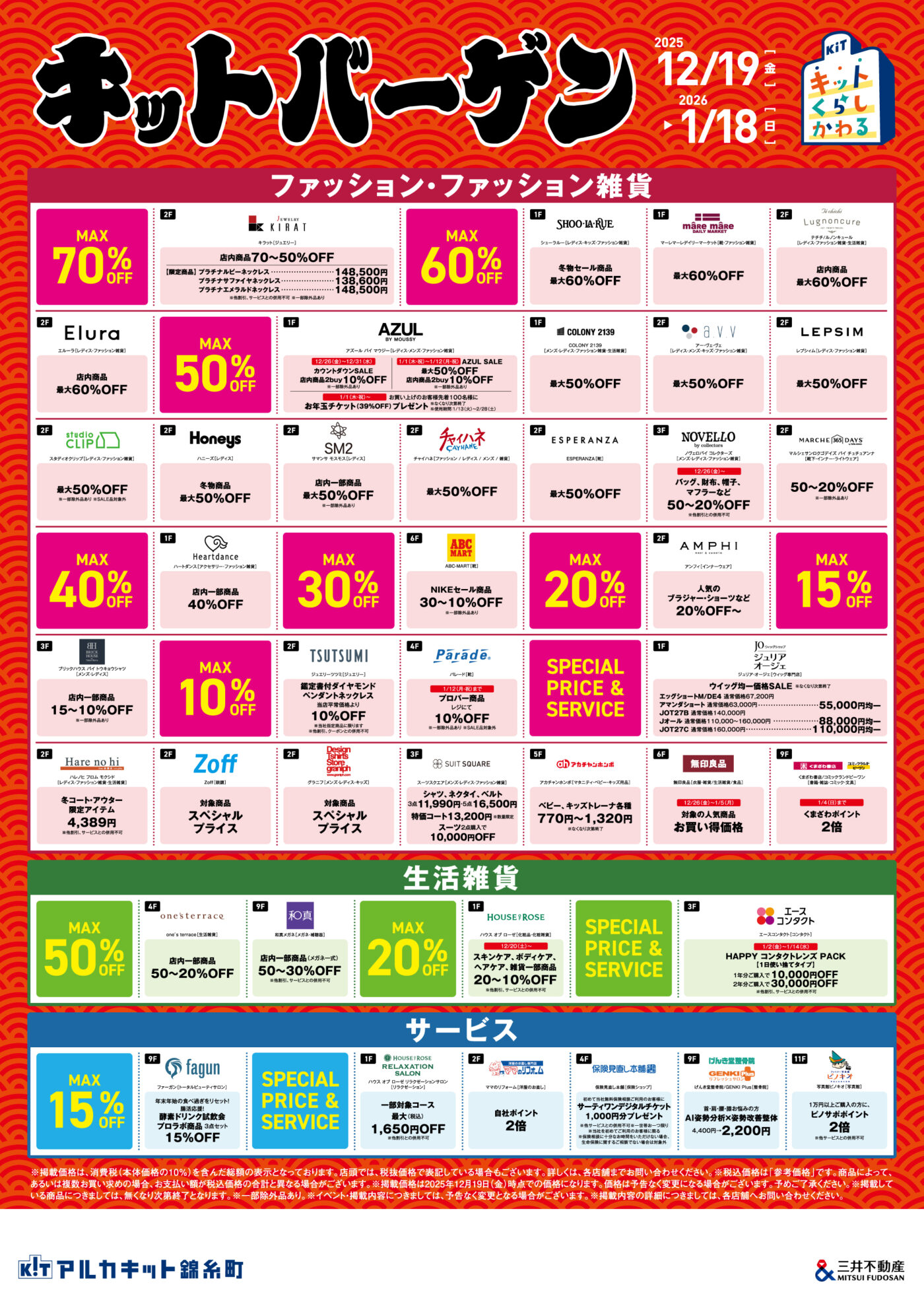 「アルカキット錦糸町」キットバーゲン開催！　2025年12月19日（金）～2026年1月18日（日）までのメイン画像