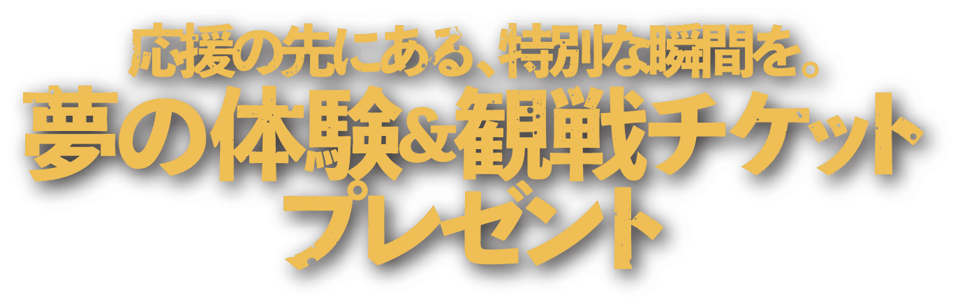 応援の先にある、時別な瞬間を。夢の体験＆観戦チケットプレゼント