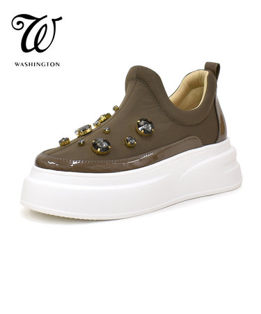 ビジュー厚底スリッポン W 305-15505