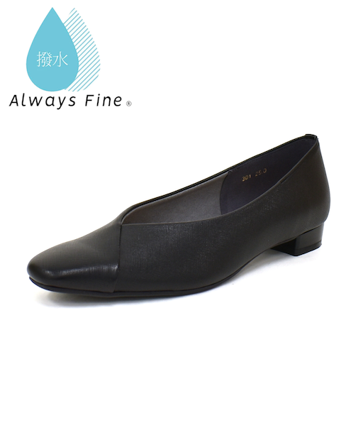 晴雨兼用Vカットローヒールパンプス WASHINGTON 427-301