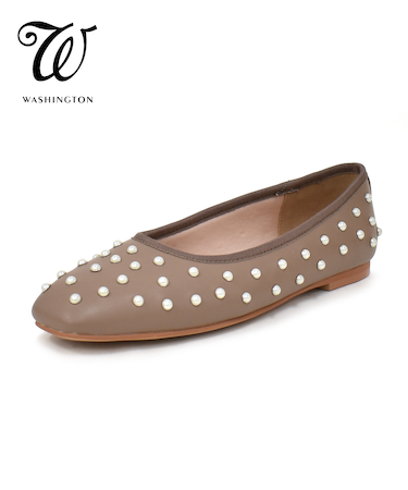 パールスタッズフラットパンプス W 307-11205