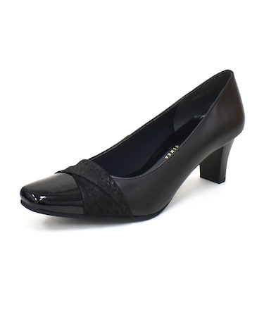 異素材コンビスクエアトゥパンプス WASHINGTON 306-26115