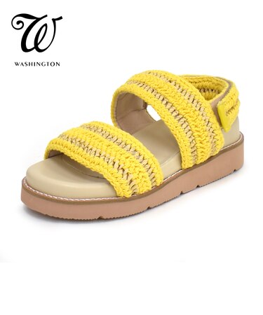 編み込みストラップ厚底サンダル W 307-15302