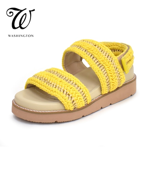 編み込みストラップ厚底サンダル W 307-15302