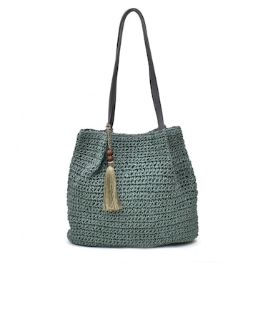 ウッドパーツタッセルペーパートートバッグ COOCO 999-2613112010