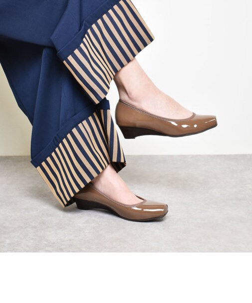 【&mallクーポン併用可】 晴雨兼用スクエアウェッジパンプス WASH 345-R-W2023