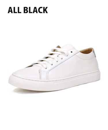【&mallクーポン併用可】レザースニーカー ALL BLACK 345-TRAINER