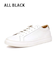 【&mallクーポン併用可】レザースニーカー ALL BLACK 345-TRAINER