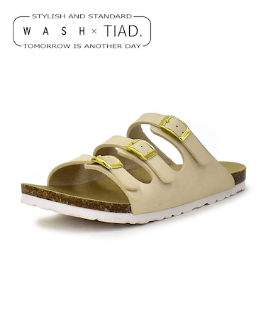 【&mallクーポン併用可】トリプルストラップサンダル WASH×TIAD. 370-SALSA