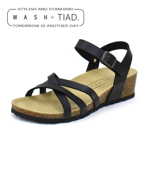 クロスストラップウェッジサンダル WASH×TIAD. 370-CEFIRO