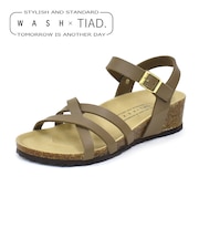 クロスストラップウェッジサンダル WASH×TIAD. 370-CEFIRO