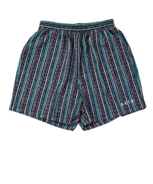121-003002　TRIBE STRIPE SHORT WIDE PANTS　BLACK　618634-0001