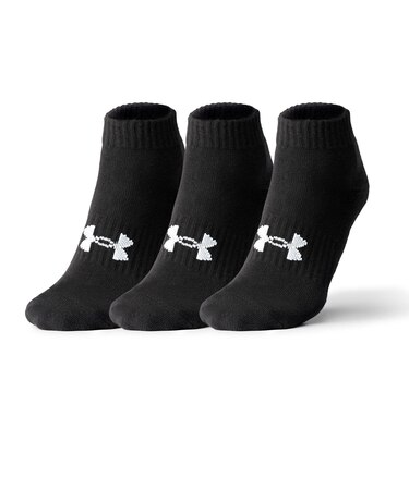 1361574　U UA CORE LOWCUT SOCKS(3P)　001BLK/BLK/WHT　620708-0001