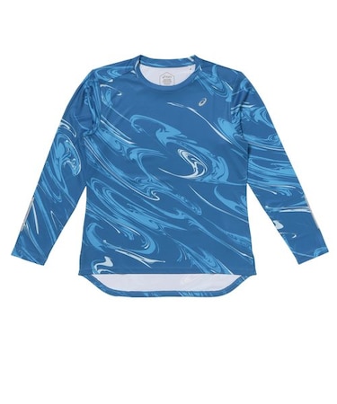 2012C782.403　ｳｲﾒﾝｽﾞｸﾞﾗﾌｨｯｸUVｹｱﾛﾝｸﾞｽﾘｰﾌﾞｼｬﾂ　ﾘﾎﾞｰﾝﾌﾞﾙｰ　638600-0001