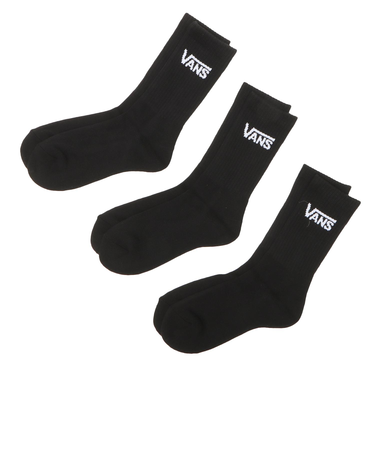 123R1210501　CREW 3PACK SOCKS　BLACK　662852-0002