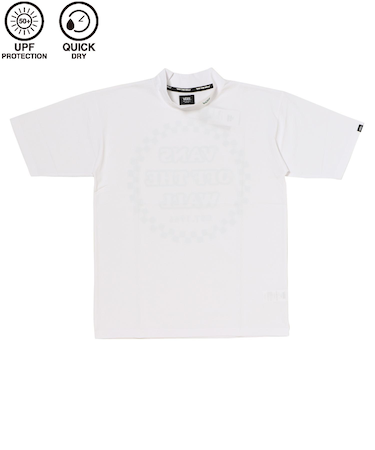 123K1040201　M CHECKER CIRCLE MOCKNECK TEE　WHITE　665781-0001