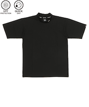 123K1040201　M CHECKER CIRCLE MOCKNECK TEE　BLACK　665781-0002