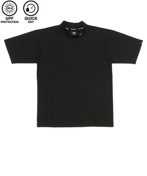 123K1040201　M CHECKER CIRCLE MOCKNECK TEE　BLACK　665781-0002