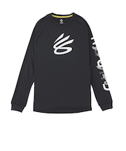 1381786　M CURRY TECH LOGO LS T-SHIRTS　001BLK/WHT　668906-0001