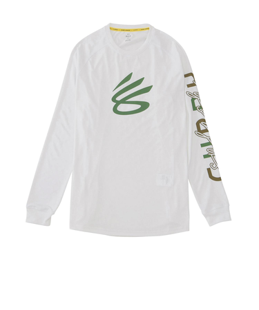 1381786　M CURRY TECH LOGO LS T-SHIRTS　100WHT/TKG　668906-0002