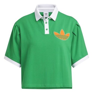 IU4767　W VARCT POLO SS(COLLEGE)　GREEN　666168-0001