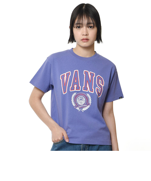 123K3010200　W College SHORT S TEE　PURPLE　665911-0002