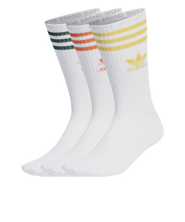 IU2661　U MID CUT CREW SOCKS　WHT/BGLD/ORG　674239-0001