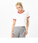 124R3011200　W VANS Logo Ringer TEE　RED　673596-0003