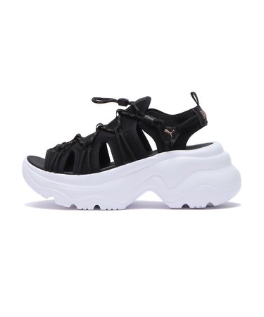 399022　CILIA WEDGE SANDAL　*04BLACK/WHITE　675973-0004