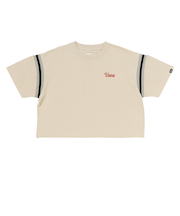 124R3011300　W Cropped RIB TEE　BEIGE　673598-0002