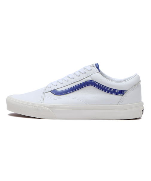 VN0007NTZ5D　OLD SKOOL　LEATHER WHT/BLU　674361-0001