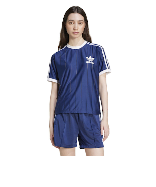 IY7228 W 3 STRIPE TEE(PINST) DARKBLUE2 682431-0001