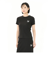 629012　W CLASSICS RIBBED SLIM TEE　01BLK　683997-0001
