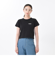 124K3010300　W cropped T-shirt　BLACK　682605-0002