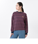 124K3021200　W border long sleeve T-shirt　PINK　682614-0001