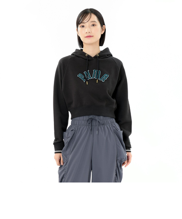 629083　W CL PLAY.PARIS. RELAXED HOODI　01BLK　684001-0001