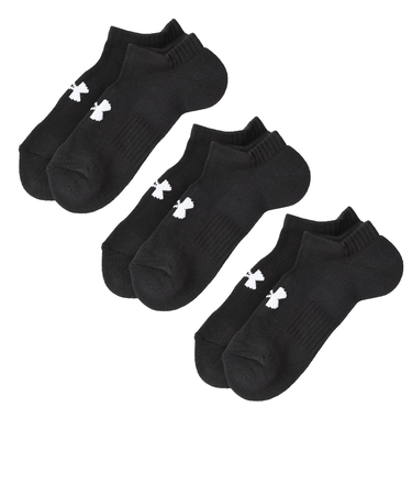 1386313　U UA TC 3pk No Show　001BLK/BLK/WHT　684406-0001