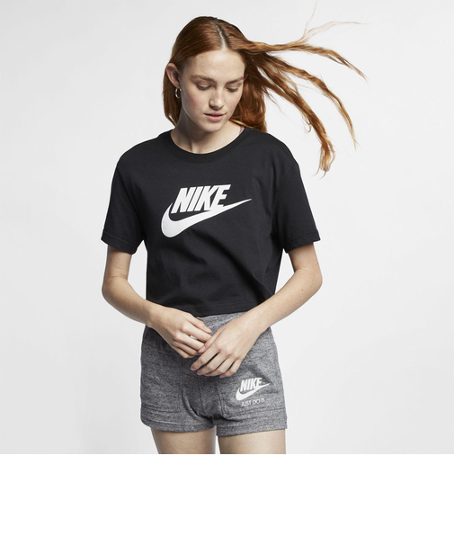 BV6176　W ESS CRP TEE ICNFT　010BLACK/WHITE　608756-0001