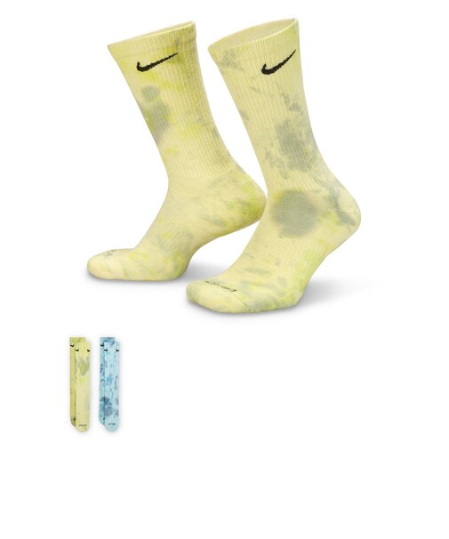 FJ0747　U 2P TIE DYE SOCKS　906YEL/BLU　674920-0004