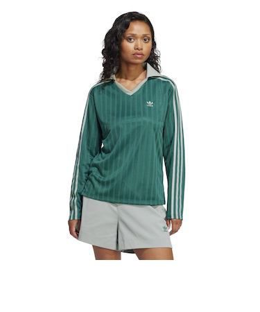 JD2602　W V-NECK LS　COLLEGIATEGREEN　690001-0001