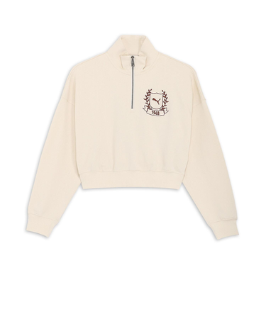 633592　W WORDROBE ESS+ HALF ZIP SWEAT　87ALPINE SNOW　695318-0002