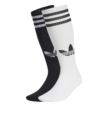 JC8878　U KNEE SOCK 2P　WHT/BLK　689930-0001