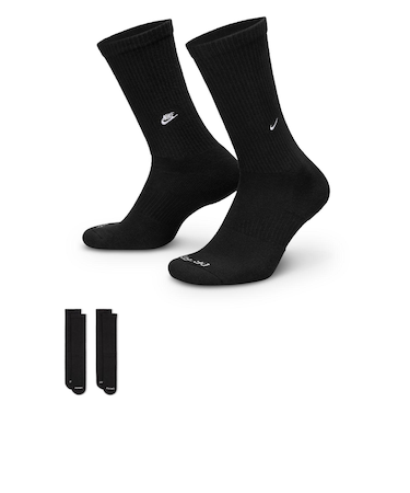 FZ3073　U 2P EMBRDY SOCKS　011BLK/WHT　695572-0001