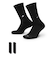 FZ3073　U 2P EMBRDY SOCKS　011BLK/WHT　695572-0001