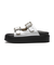 JE-2252　DOUBLE BELT PLATFORM SANDALS　SILVER　694469-0002