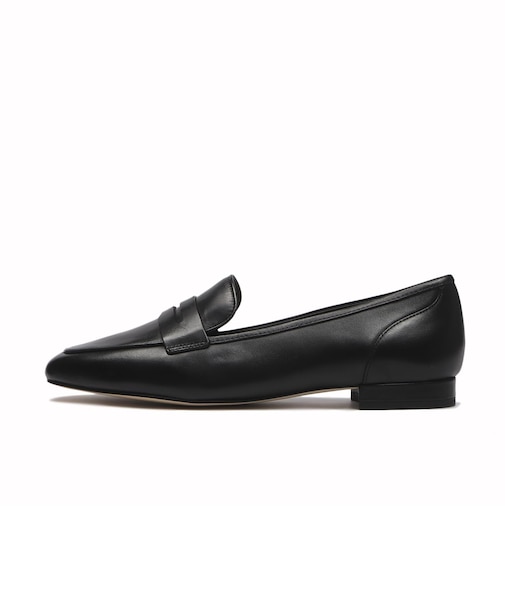 W32637　W TARESE SOFT LOAFERS　BLACK LTR　696281-0001