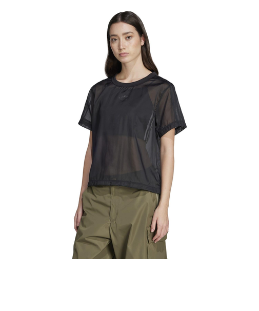 JN6132　W SHEER 3ST TEE　BLACK　689992-0001