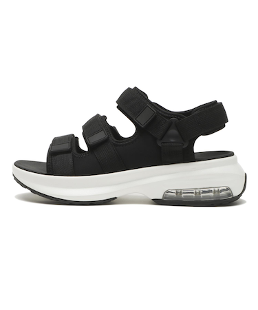 S0056　3BELT SANDAL　BLACK/WHITE　688400-0002