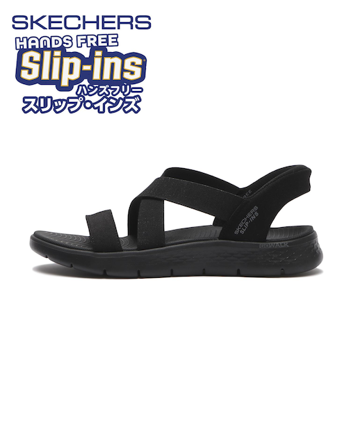 141489　GO WALK FLEX SANDAL - GLIMMER　BBK　696212-0001