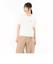 125R3061300　W Collared Cropped Tee　WHITE　695081-0001